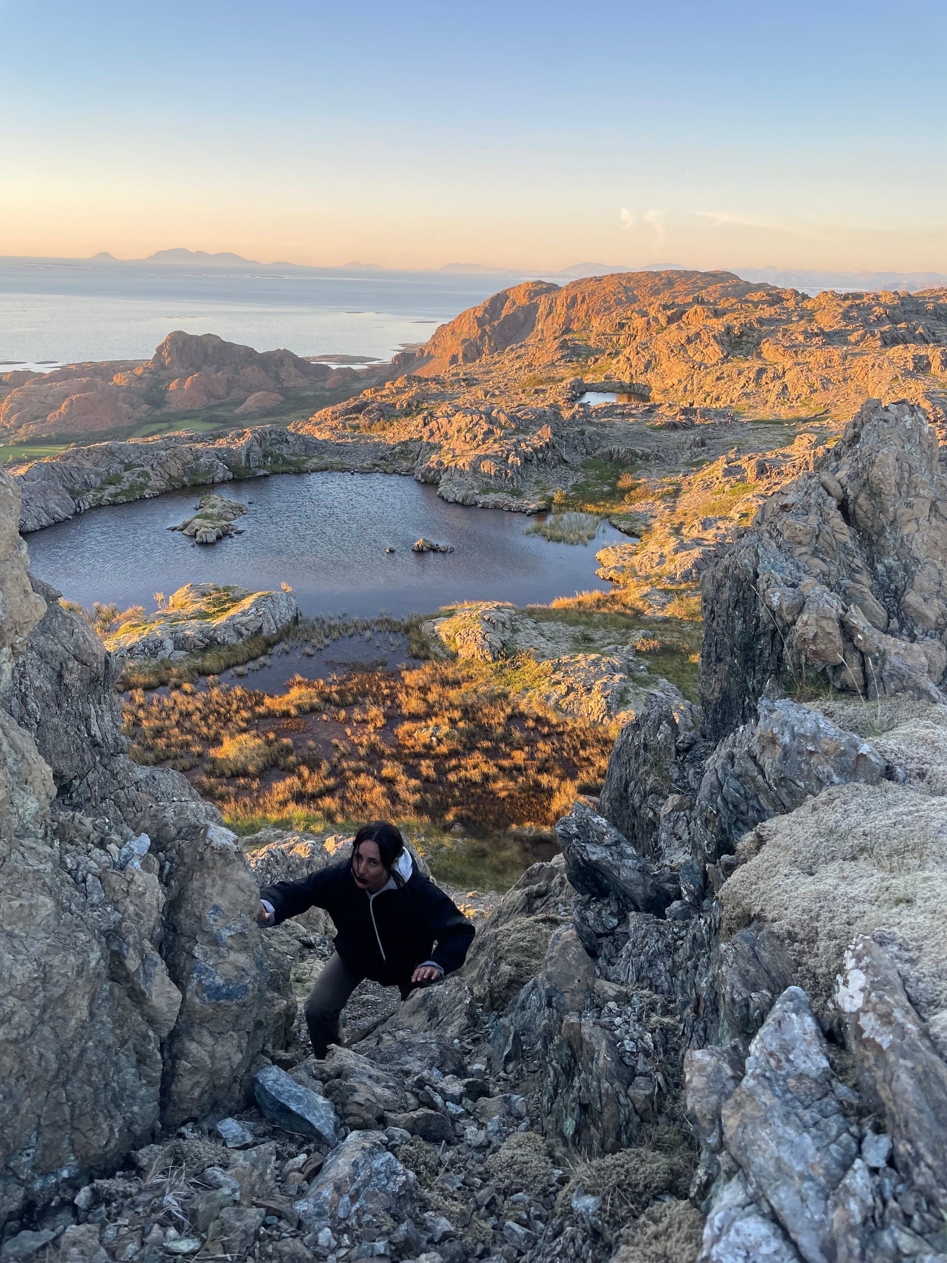 Leka's red rock formations and coastline